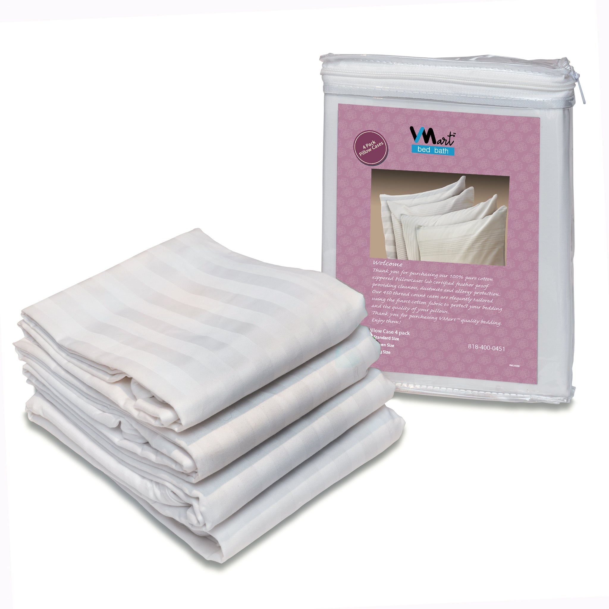 100% Cotton Sateen 400TC Pillow Covers pack of 4