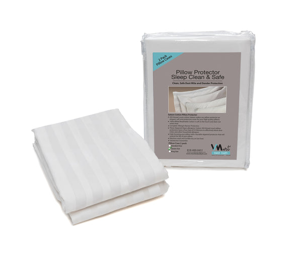Sateen Cotton Pillow Zippered Cases 450TC